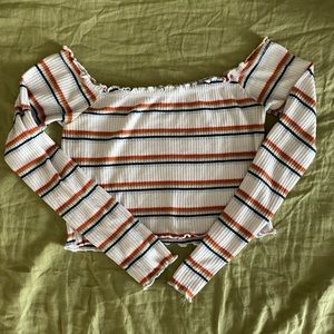 Long sleeve off the shoulder top